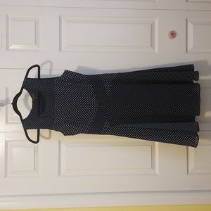 The Limited - Navy blue and white polka dot sleeveless dress Size 10